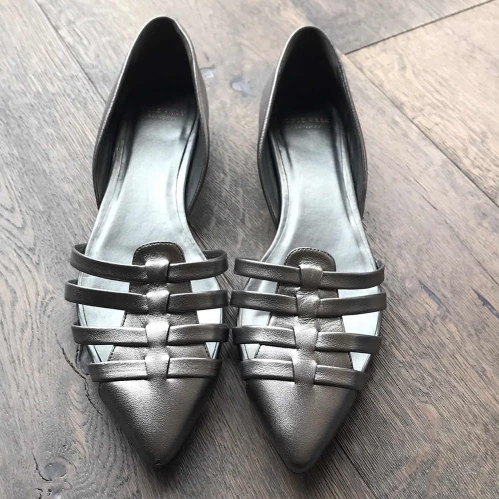 Cole Haan pewter “Jitney” d’orsay flat Sz 8.5